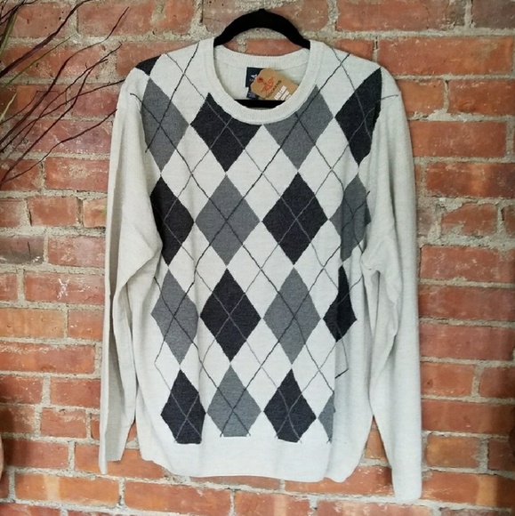 Dockers Other - Dockers Men's Argyle Sweater gray cream XL NWT